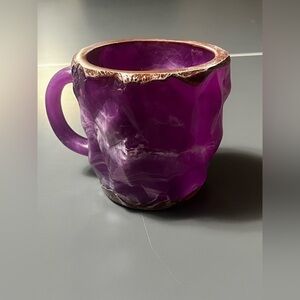 Novelty Crystal Coffee‎ Mug Glass Purple and Brown